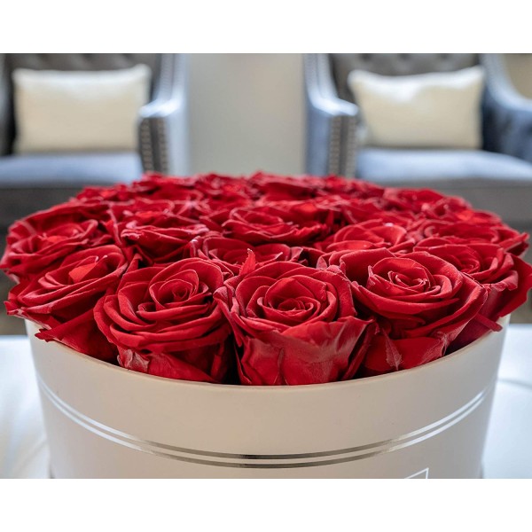 The NoNo Bracket Company Premium Roses| Real Roses That Last a Year | Fresh Flowers| Roses in a White Box - Millan Roses